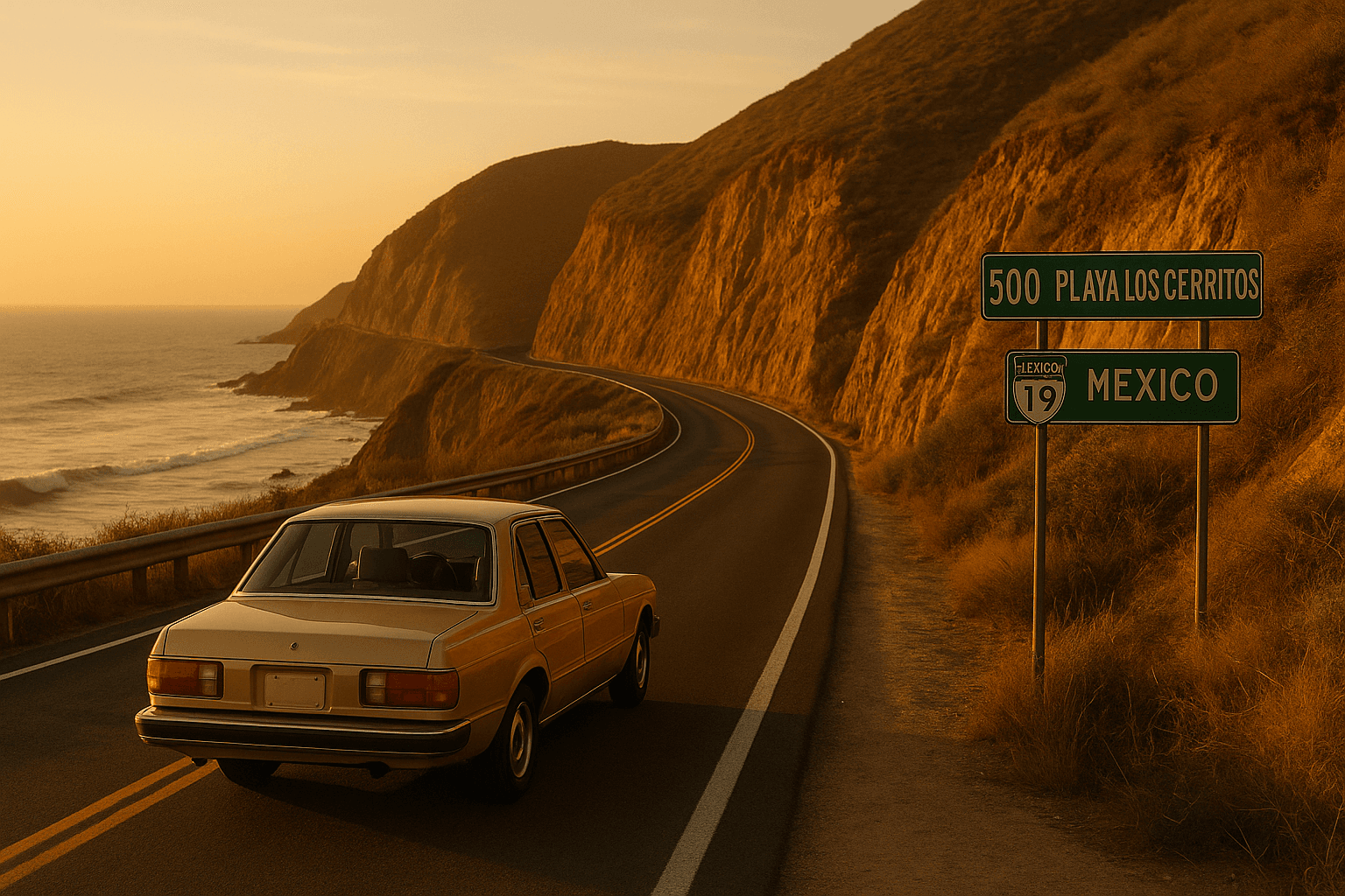 Mexican highway with mountain landscape